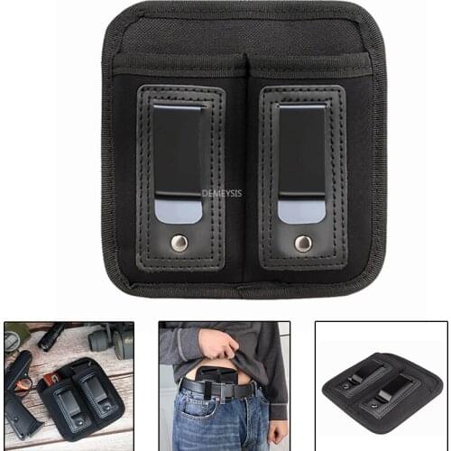 Tactical Magazine Pouch 9mm Nylon Pistol Double Concealed Carry Holster Mag Pouches Shooting Hunting Airsoft Paintball Cs Combat