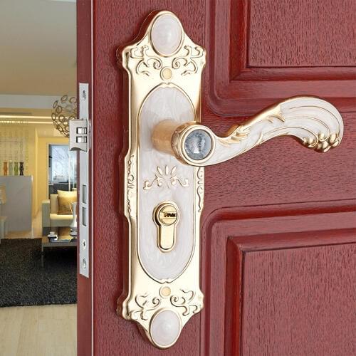 Indoor handle lock Bedroom door handle European antique wood door handle hardware locks