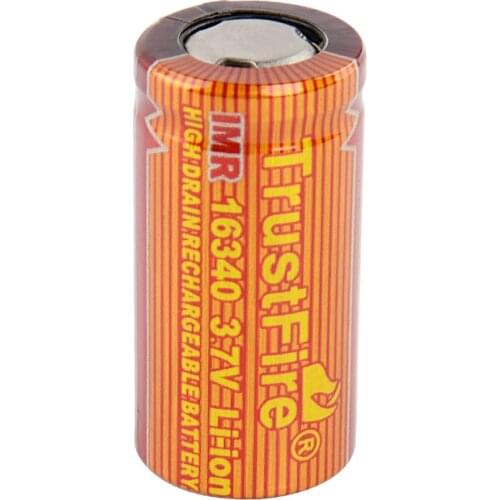 100% TrustFire High Drain IMR 16340 3.7V 650Mah Rechargeable Lithium Battery Cells Flat Top For Flashlight Toy Devices Device