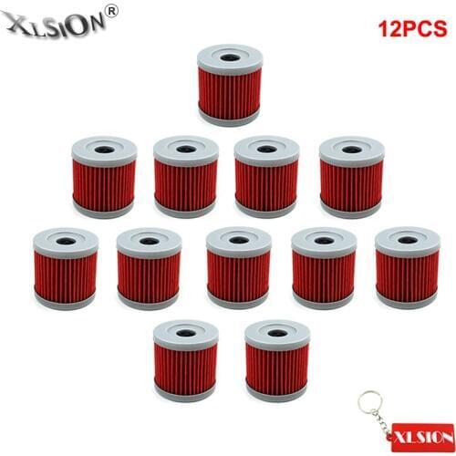 XLSION 12Pcs Oil Filters For Suzuki DF9.9 DF15 HP GN125 AN150 UC125 UC250 AN125 AN250 GS125 GV250 GT250 GZ125 LTZ90