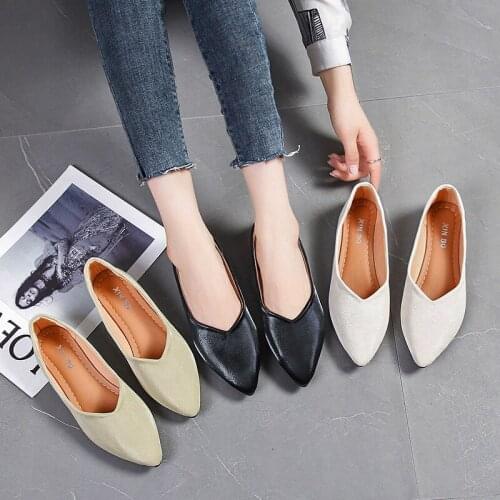 COOTELILI Shoes For Women 2021 Flats Pointed Tod Shoes Flats Shoes New Fashion Flats Woman Flats Women Shoes Plus Size 41 42 43
