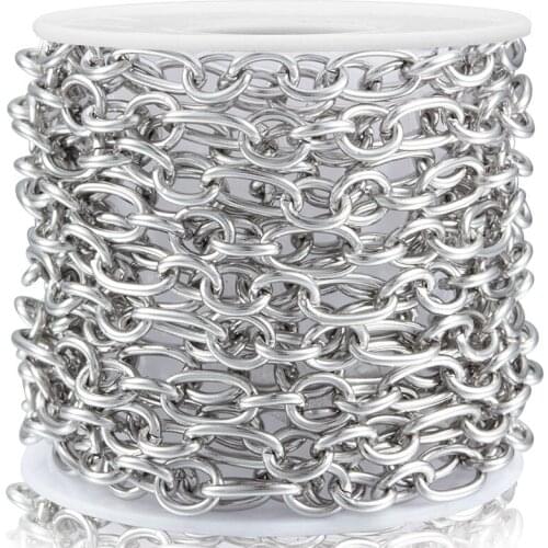 1Meter Stainless Steel Rolo Cable Chain Flat Wire Chic 3:1 Chains For DIY Jewelry Making Accessories Necklace Bracelet Wholesale