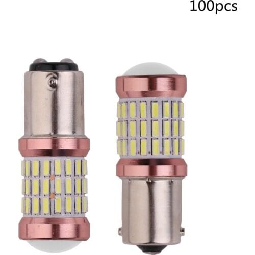 100pcs Highlight 1156 BA15S P21W 1157 BAY15D for Car LED DRL Turn Signal Light Auto Parking Lamp Sidelight 4014 60SMD DC12V