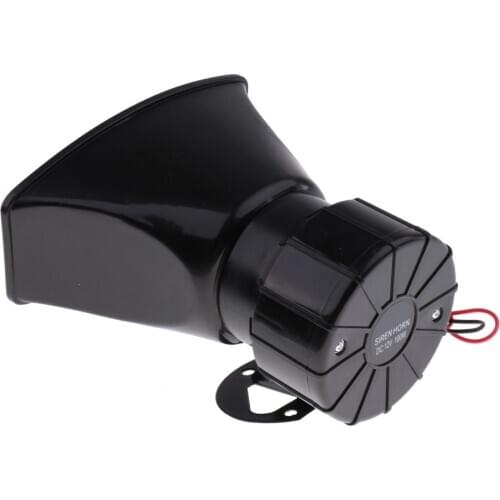 100W Universal Car 7 Tone Wireless Remote Control Alarm Horn Black