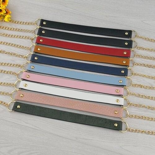 110cm Pu Leather bag Straps Women replacement shoulder belt handbags accessories parts Silver Gold Chain correa bolso STP104