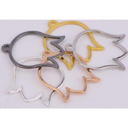 22 * 18mm hollow flower bone copper ring pendant earring bracelet accessories DIY jewelry pendant