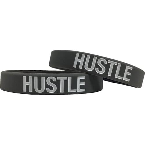 300pcs Motivational HUSTLE Silicone Bracelets Rubber Wristbands Free Shipping by DHL