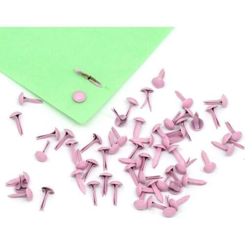 500Pcs Pink Pastel Metal Crafts Mini Brads Scrapbooking Embellishment 9x5mm Wholesale