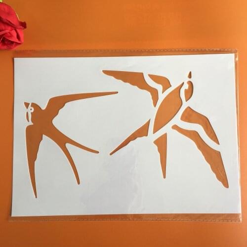 A4 29 * 21cm Animal Swallow bird DIY Stencils Wall Painting Scrapbook Coloring Embossing Album Decorative Paper Card Template