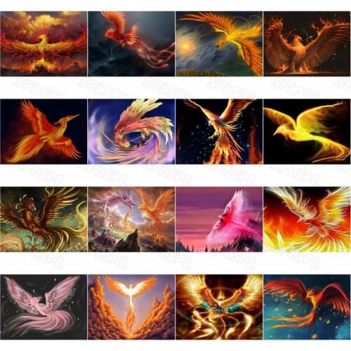 Diy Diamond Painting The Image of a Chinese-Style Myth of a Phoenix Soaring In The Sky and Reborn From The Fires Poster