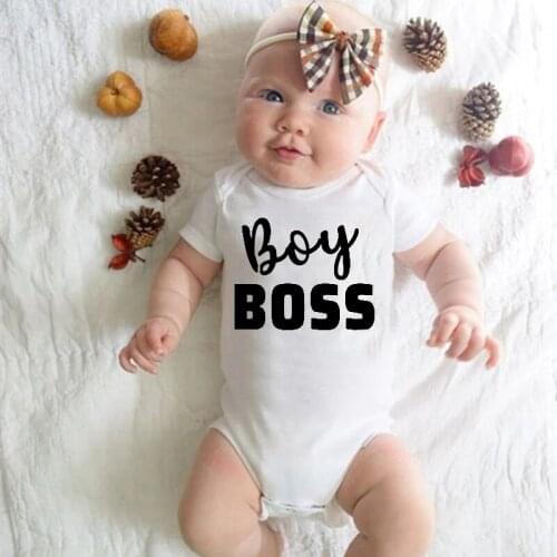 Boy Boss Baby Bodysuit Newborn Fashion Jumpsuit Infant Unisex Cute Print Short Sleeve Cotton Baby Boys Playsuit 0-24M Clothes