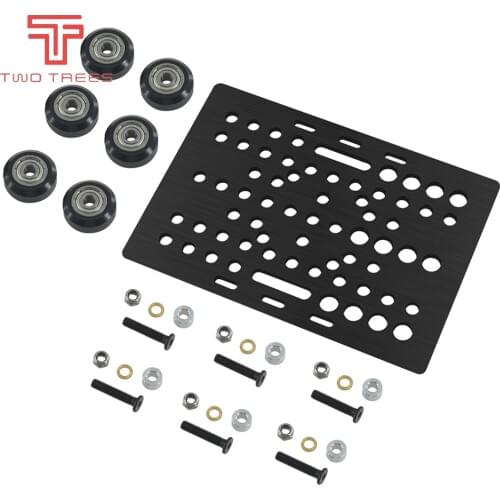 Black Anodized Aluminium V-Slot Gantry Plate Set 20 - 80mm with V-Slot Solid V Wheel POM Kit POM for CNC Machine Parts