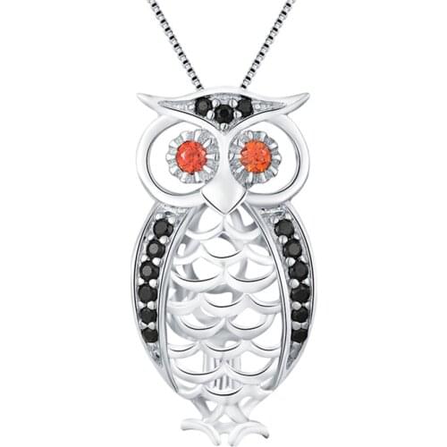 CLUCI 3pcs 925 Sterling Silver Women Owl Shaped Pearl Locket Pendant for Necklace Jewelry Silver 925 Zircon Pendant SC209SB