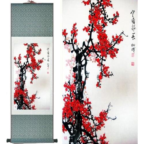 Plum blossom Flower painting Home Office Decoration Chinese scroll painting plum blossom painting
