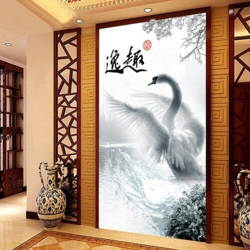 Dropshipping Colomac Custom Photo Wallpaper 3D Swan Crown HD Decoration Painting Wallpaper Bedroom Wall Murals Papel De Parede