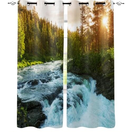 Jungle Mountain Forest Windows Curtains For Living Room Bedroom Decorative Kitchen Curtains Drapes Treatments