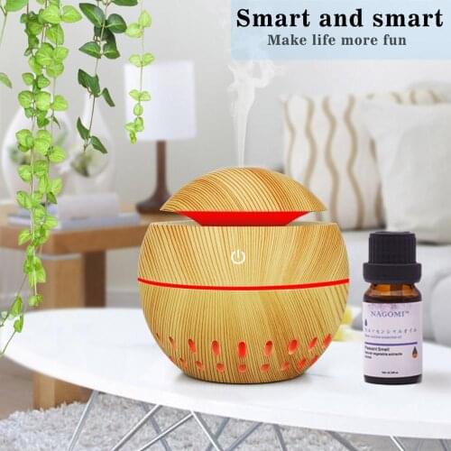DELIXING 130ml USB electric Aroma Essential Oil Diffuser Ultrasonic Air Humidifier Wood Grain LED Lights aroma diffuser for home