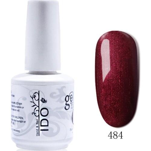 IDO 1pc NEW color series make you logo label DIY gel nail polish soak off UV white bottle 15ML gel polish LED shaped nails