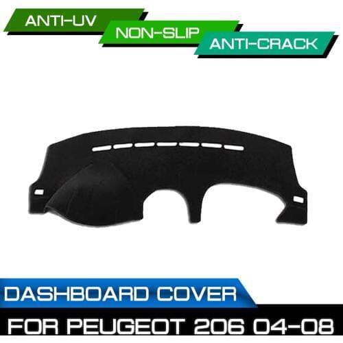 Car Dashboard Mat Anti-dirty Non-slip for Peugeot 206 2004 2005 2006 2007 2008 Dash Cover Mat UV Protection Shade