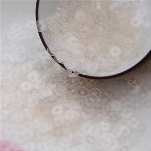 50g 3mm Transparent White Loose Flat Sequins Round Bridal Paillette Wedding ,Women Kids DIY Accessory