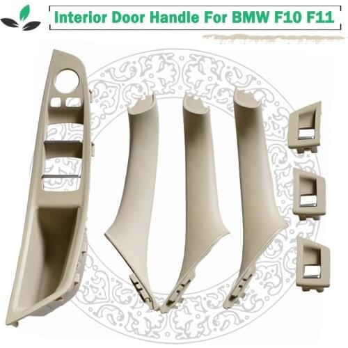 Left Hand Drive LHD For BMW 5 series F10 F11 Beige Black Car Interior Inner Door Handle Panel Pull Trim Cover