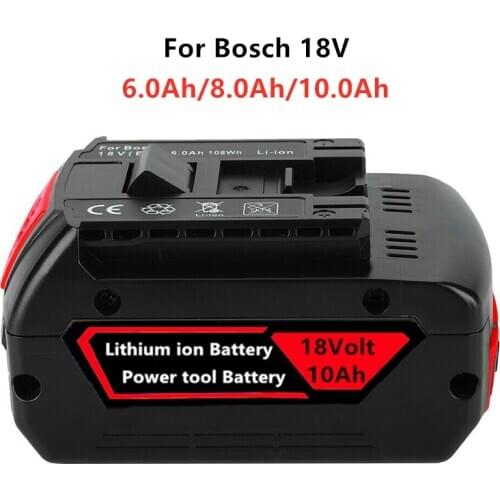 Aleaivy Original 18V 6.0/8.0/10ah Rechargeable Lithium Ion Battery for Bosch 18V 6.0A Backup Battery Portable Replacement BAT609