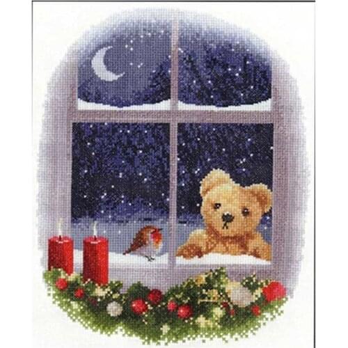Little bear by the window patterns Counted Cross Stitch 11CT 14CT 18CT DIY Chinese Cross Stitch Kits Embroidery Needlework Sets