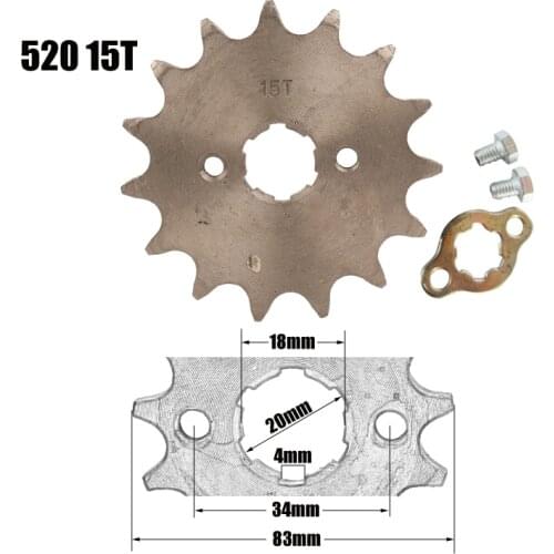 Motorcycle 520 20mm 15T Front Engine Sprocket For Honda Lifan ZongShen YCF ATV Quad Dirt Pit bike Buggy