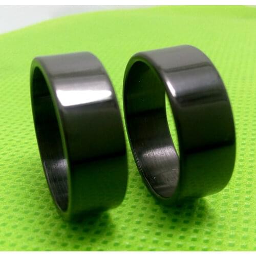 50pcs Stainless Steel Black Rings Mens Classic Stainless Steel Wedding Band Rings Wholesale Jewelry