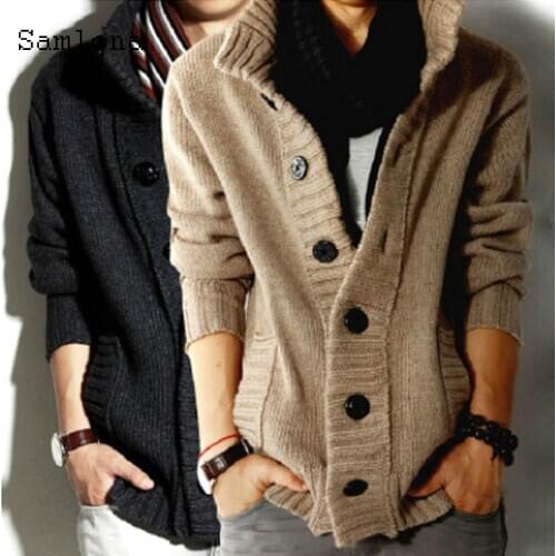 Plus size 2XL Mens Trendy High Street Sweater Casual New Autumn Long Sleeve Knitted Pullovers Sweater Winter Warm Clothes 2020