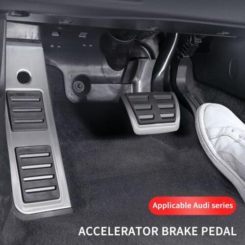 For Audi Aluminum Alloy Car Accelerator Fuel Pedal Brake Foot Rest Pedals Q2L Q3 Q5 Q5L Q7 Interior Accessories