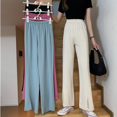 Cheap wholesale 2021 spring summer autumn new fashion casual Popular long women Pants woman female OL wide leg pants Fy0410