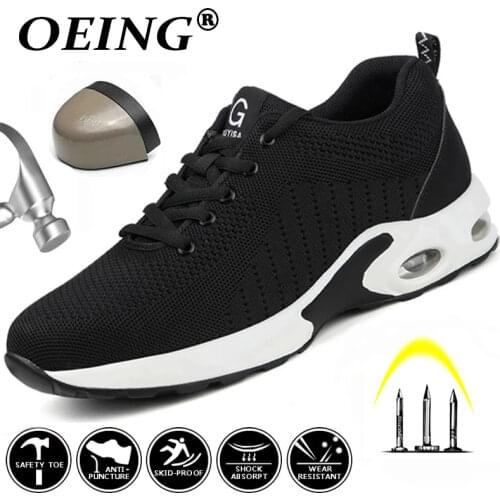 New fashion Work Shoes 2020 Mens Outdoor light Breathable shockproof Safety Sneakers Boots Steel Toe Anti Smashing Safety Shoes
