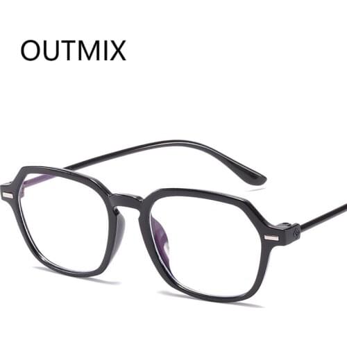 Vintage Polygon Glasses Frame Women Trendy Anti-blue light glasses Students Myopia Optical Mirror Computer Blue Blocking Eyewear