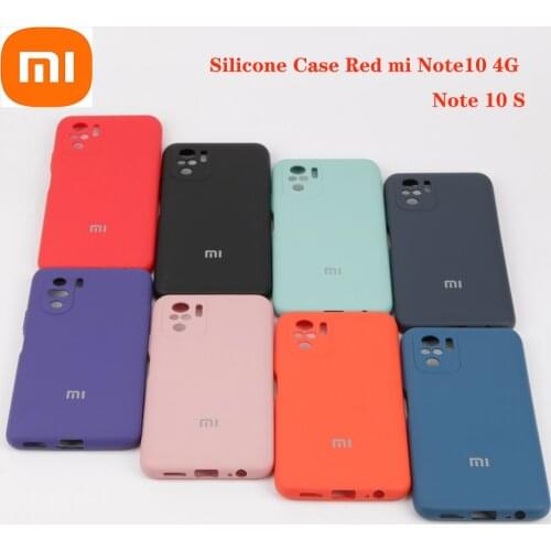 Original Xiaomi Redmi Note 10 4G Silky Soft-Touch Liquid Silicone Phone Protective Cover Case For Redmi Note 10S 10 4G With logo