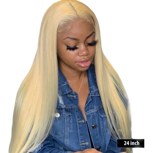 28 30 inch HD Transparent 613 Blonde 4x4/5x5 Lace Closure Wig Human Hair Wigs Straight Pre Plucked Frontal Wigs Honey Baby Hair