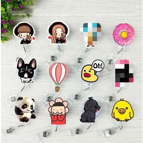 Buckle Cute Gift Cartoon Key Name Card Id Badge Holder Reel Pull Retractable Badge
