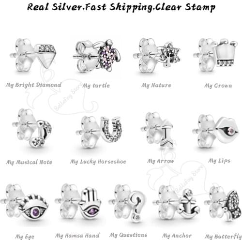 Sparkling Butterfly Stud Earrings In 925 Sterling Silver Pdoras Me collection For Girls Women Jewelry Gifts