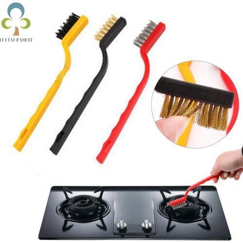 Portable 3Pcs/lot Cleaning Brush Easy Use Small Size Cleaning Tool High Quality Bristles Gas Stoves Cleaner GYH