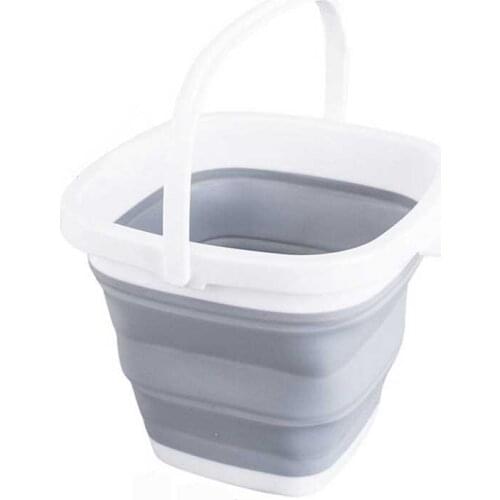 Outdoor Silicone Folding Fishing Bucket Collapcsible Camping Hiking Pail Survival Supplies 10L