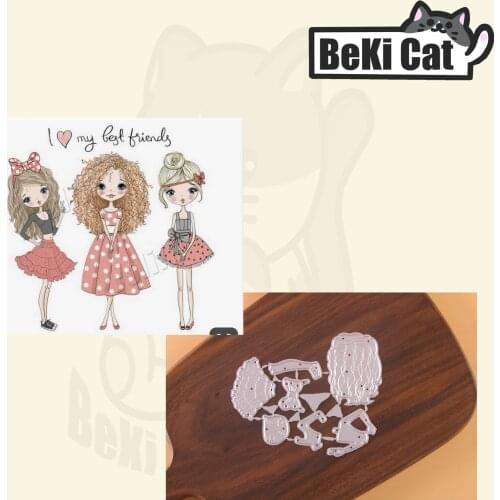 Pretty girl Cutting Dies Stencils for DIY Scrapbooking photo album Decorative DIY Paper Cards