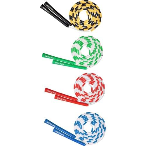 Beaded Jump Rope, Fitness Skipping Rope for Kids Men and Women, Adjustable & Lightweight - Choose Colors