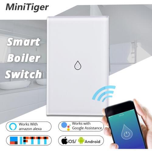 Smart Home Wifi Water Heater Switch Tuya APP Remote Control Boiler Touch Switch Amazon Alexa Echo Google Home 2.4G Voice Control