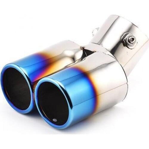 Universal Car Vehicle Stainless Steel Tail Throat Exhaust System Muffler Pipe