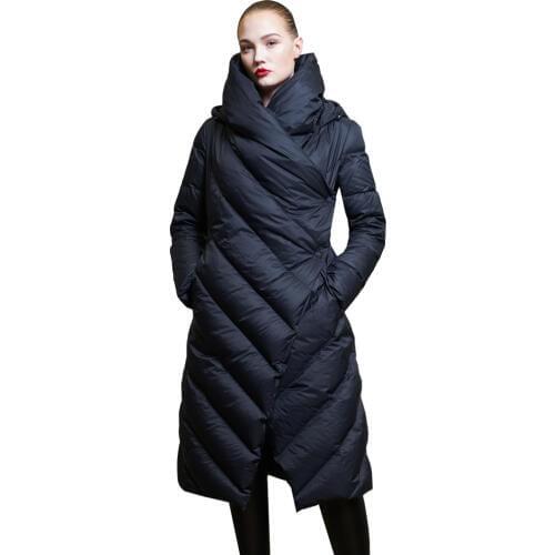 High Quality 2019 Winter New Collection Women Hooded Long Down Coat Female Winter Warm Thick Down Jacket Female Overcoat