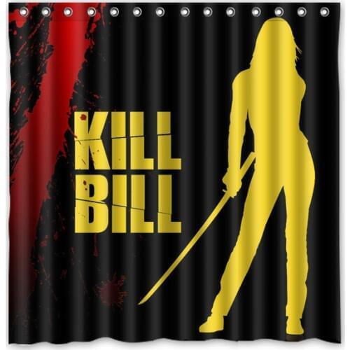 High Quality Custom Waterproof Bathroom Curtains Kill Bill Polyester Fabric Shower Curtain 180*180cm