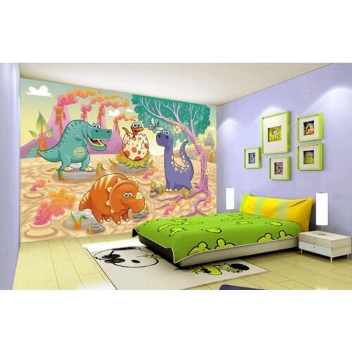 WDBH custom mural 3d photo wallpaper HD cartoon dinosaurs crossing childrens room 3d wall murals wallpaper for living room