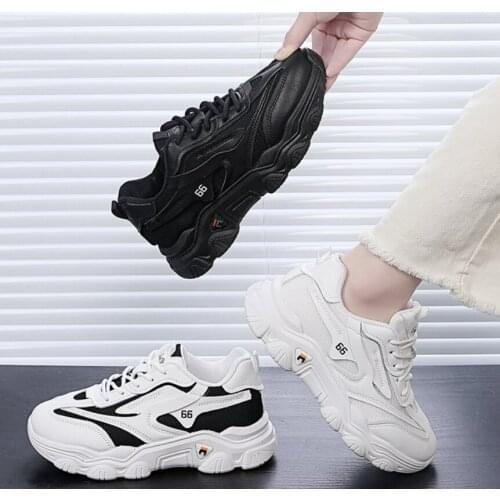 Womens Sports Shoes Thick Soled Shoes Womens Running for Summer Casual Platform Woman Flat Fashion Sneakers Lace-up