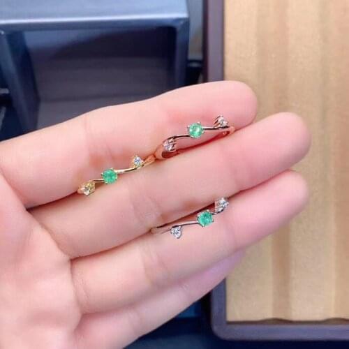 100% Natural And Real Emerald Ring Gemstone Wedding Engagement Rings for Women Fine Jewelry Gift Wholesale