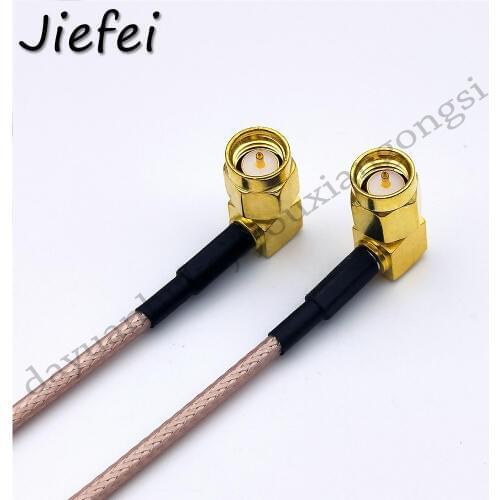 1pcs 15cm 20cm 30cm 50cm cable SMA male 90 degree right angle to SMA male 90 degree pigitail adapter RG316